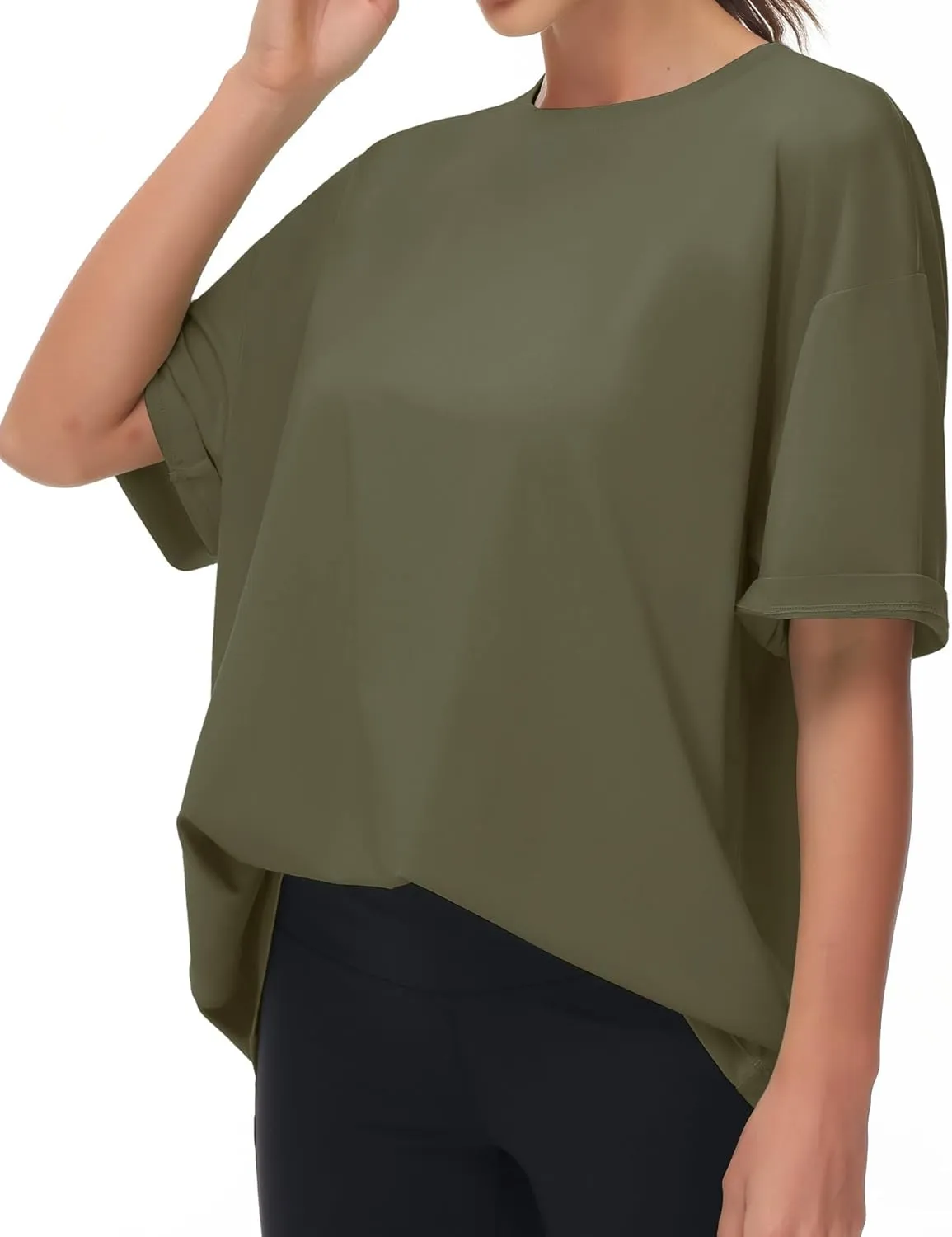 THE GYM PEOPLE Women's Casual Oversized T-Shirts Summer Crewneck Short Sleeve Workout Basic Tee Tops