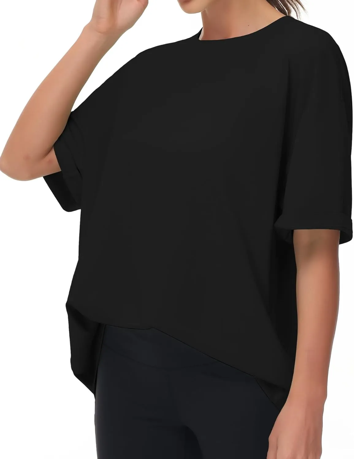 THE GYM PEOPLE Women's Casual Oversized T-Shirts Summer Crewneck Short Sleeve Workout Basic Tee Tops