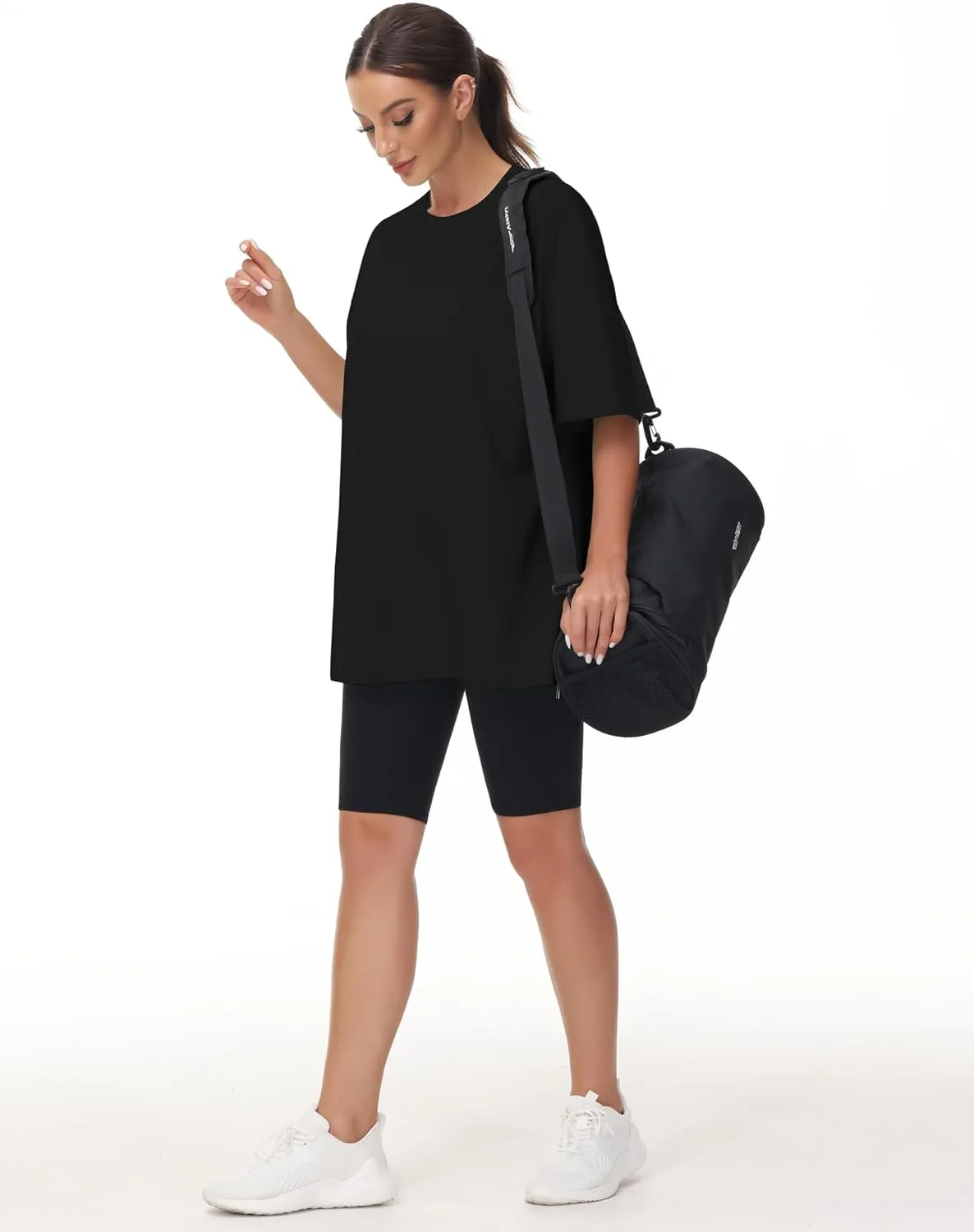 THE GYM PEOPLE Women's Casual Oversized T-Shirts Summer Crewneck Short Sleeve Workout Basic Tee Tops