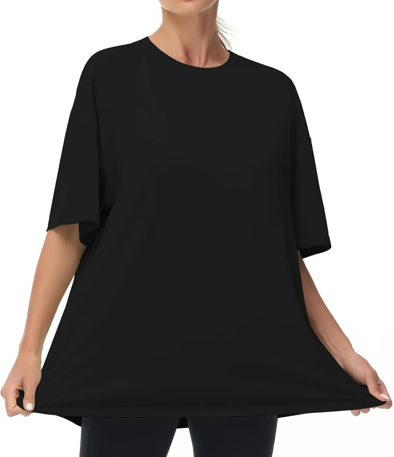 THE GYM PEOPLE Women's Casual Oversized T-Shirts Summer Crewneck Short Sleeve Workout Basic Tee Tops