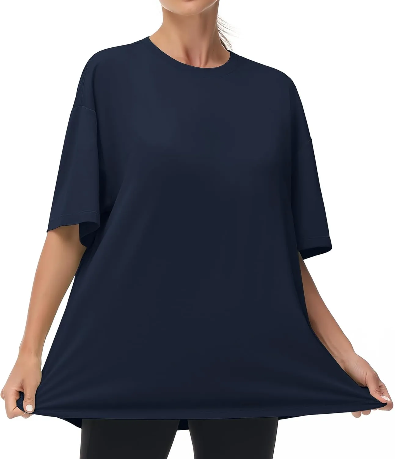 THE GYM PEOPLE Women's Casual Oversized T-Shirts Summer Crewneck Short Sleeve Workout Basic Tee Tops