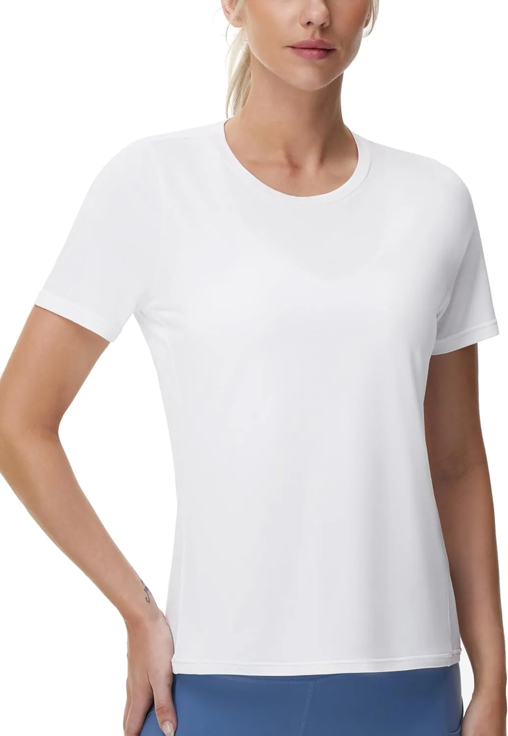 THE GYM PEOPLE Womens Short Sleeve Workout T-Shirts Stretchy Lightweight Crewneck Athletic Running Lounge Tee Tops