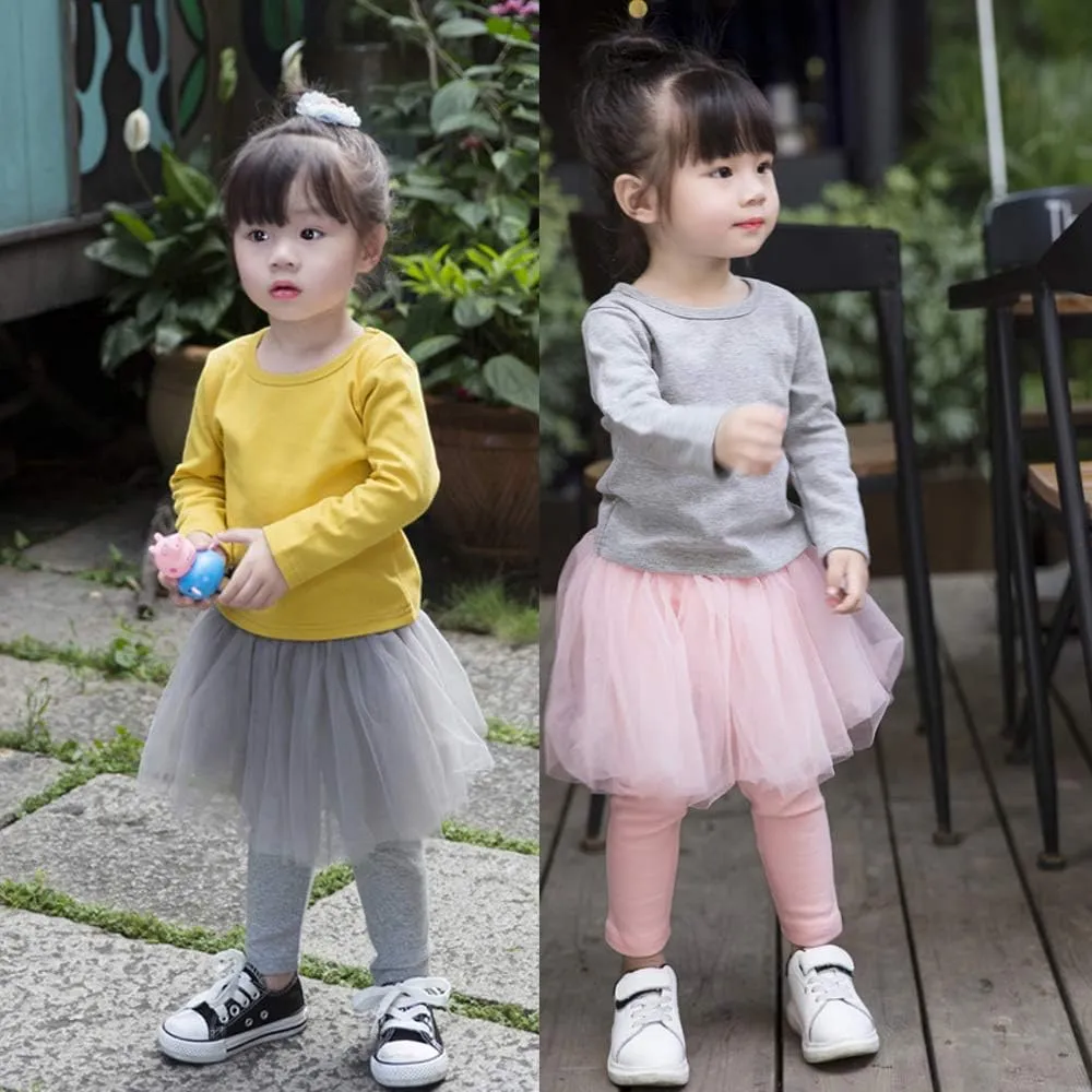 Toddler Baby Boy Girl Basic Solid Plain Organic Cotton T Shirts Tops Long Sleeve Tee Shirt Girls Clothes
