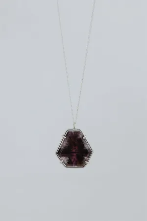 Trapiche Amethyst Slice Necklace - Sterling Silver