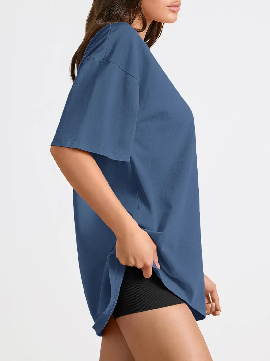 Trendy Queen Womens Oversized Summer T Shirts Fashion Workout Plus Size Tops Short Sleeve Beach Vacation Gym Clothes 2025