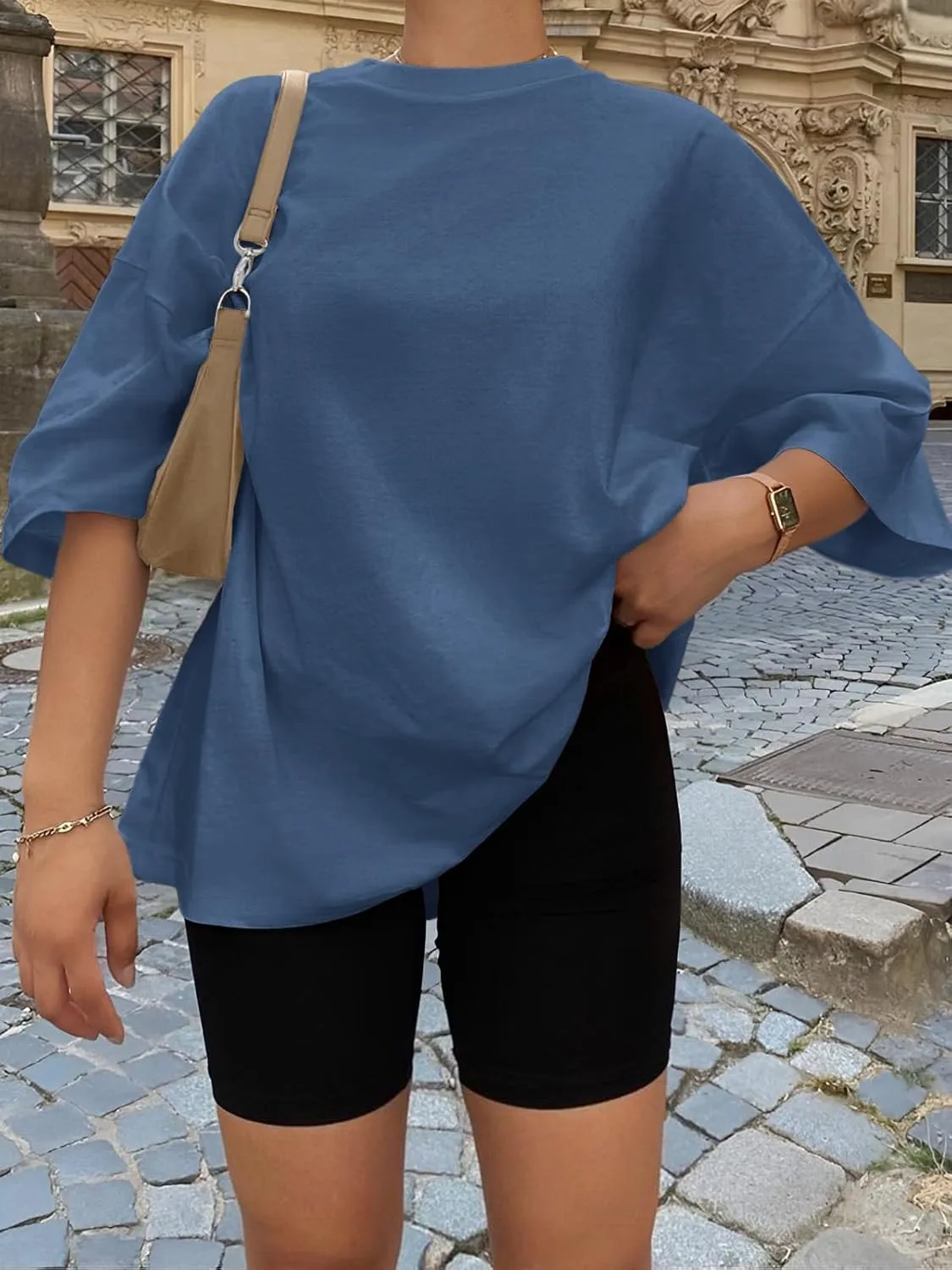 Trendy Queen Womens Oversized Summer T Shirts Fashion Workout Plus Size Tops Short Sleeve Beach Vacation Gym Clothes 2025