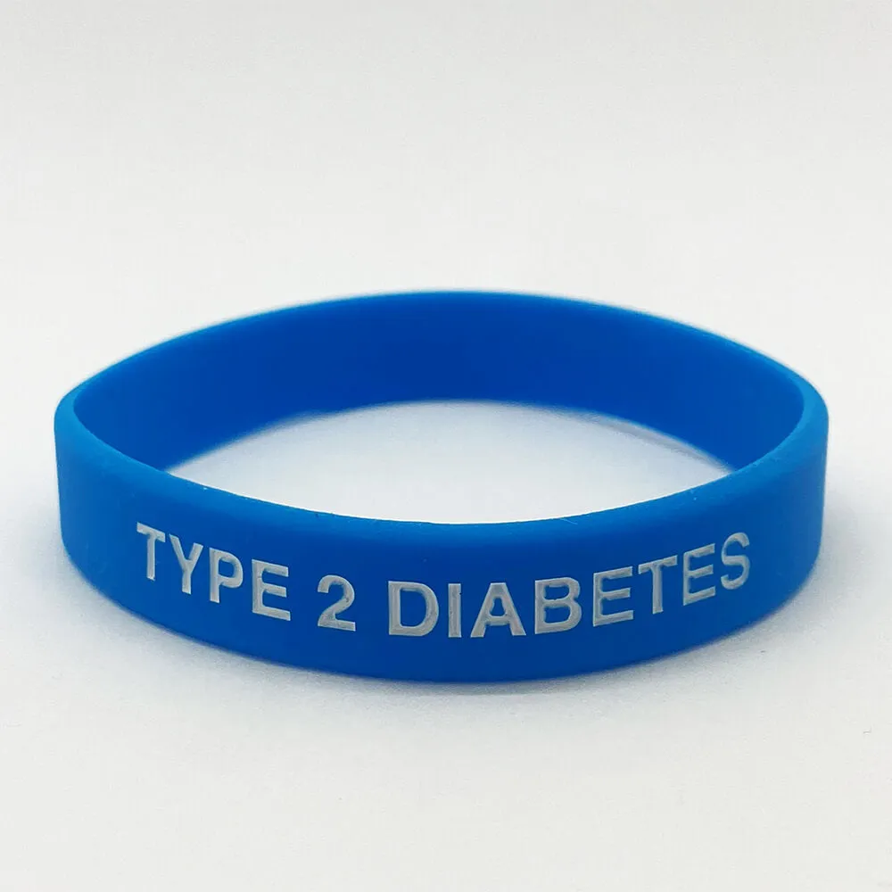 Type 2 Diabetes Wristband - Cyan Blue