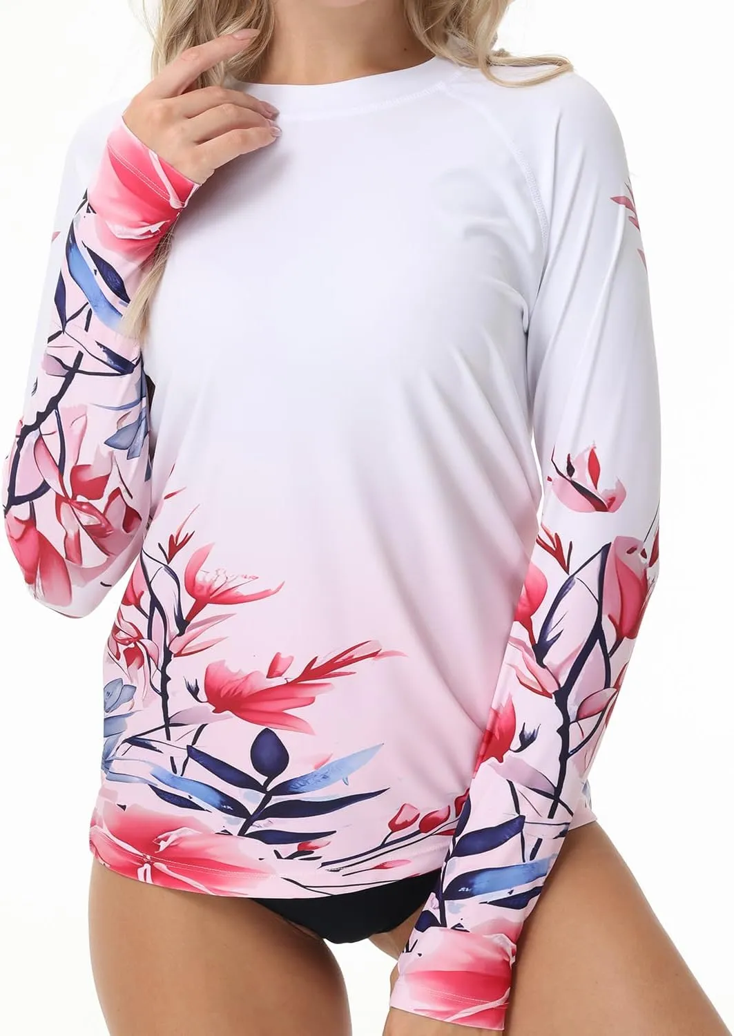 VAYAGER Womens Rash Guard UPF 50  Swim Shirts Long Sleeve Quick Dry Water Beach Surfing Swimming Tops with Thumb Hole