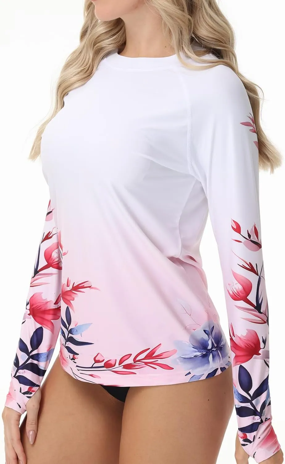VAYAGER Womens Rash Guard UPF 50  Swim Shirts Long Sleeve Quick Dry Water Beach Surfing Swimming Tops with Thumb Hole