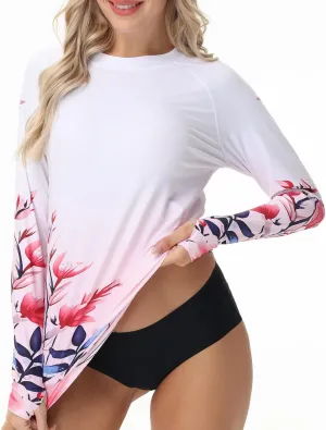 VAYAGER Womens Rash Guard UPF 50  Swim Shirts Long Sleeve Quick Dry Water Beach Surfing Swimming Tops with Thumb Hole