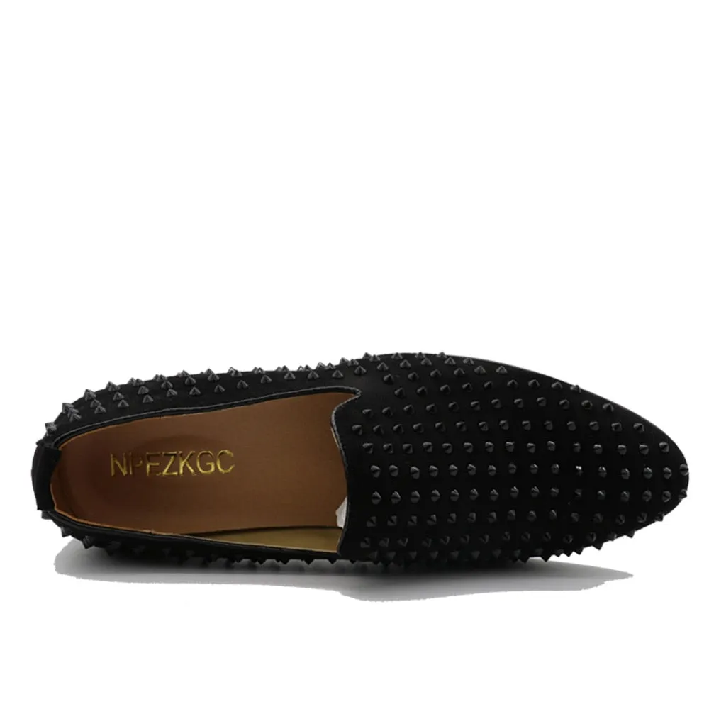 Viceroy Rivet Black Suede Men's Loafers Dress Shoes