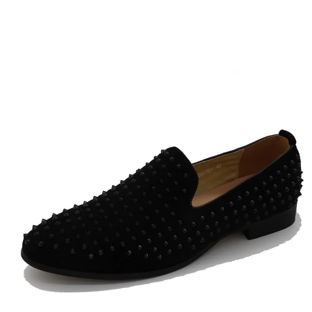 Viceroy Rivet Black Suede Men's Loafers Dress Shoes