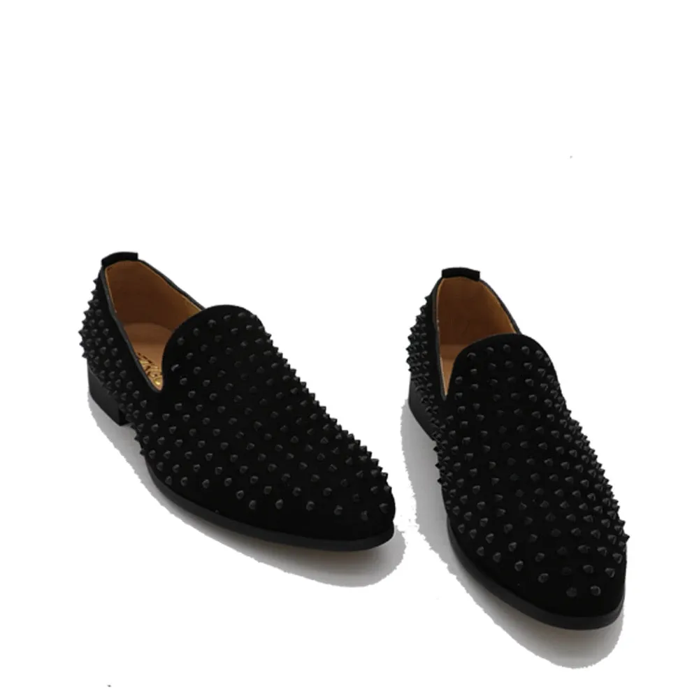 Viceroy Rivet Black Suede Men's Loafers Dress Shoes