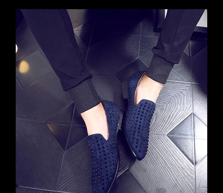 Viceroy Rivet Black Suede Men's Loafers Dress Shoes