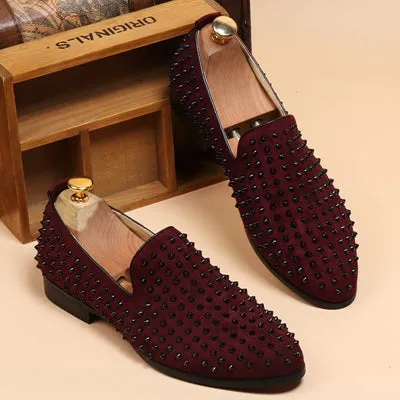 Viceroy Rivet Black Suede Men's Loafers Dress Shoes