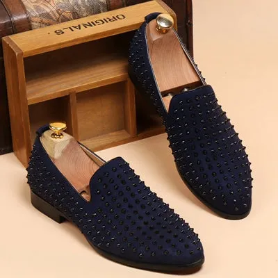 Viceroy Rivet Black Suede Men's Loafers Dress Shoes