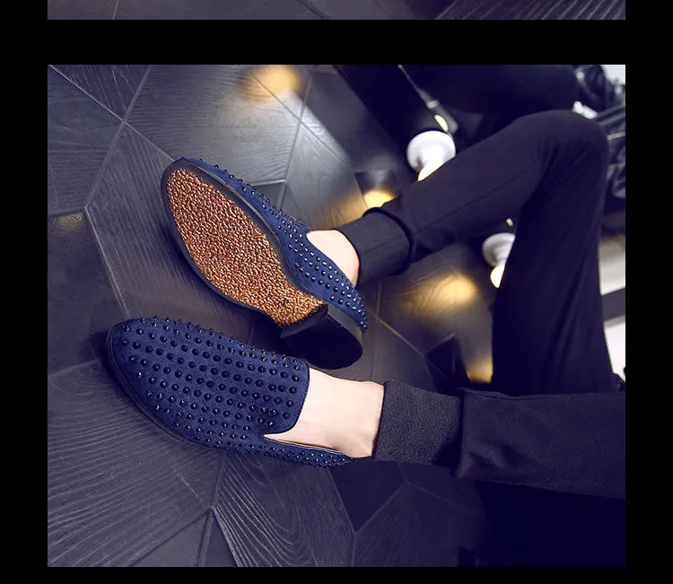 Viceroy Rivet Black Suede Men's Loafers Dress Shoes