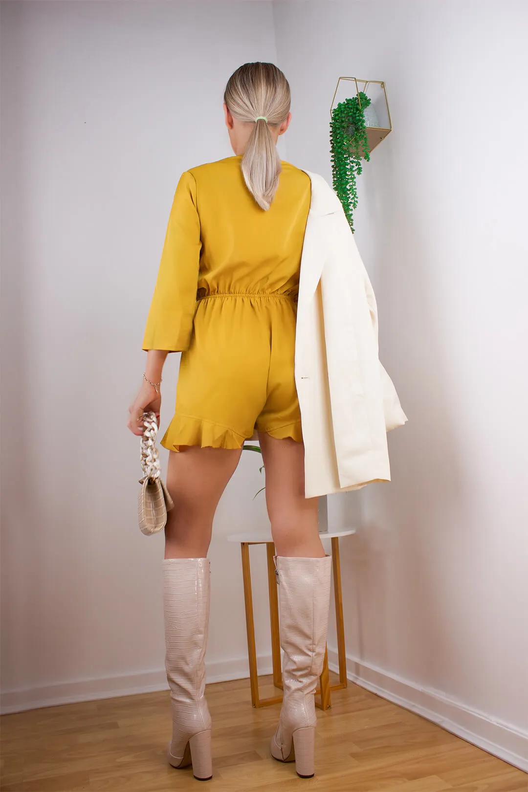 Vienna Playsuit In Mustard