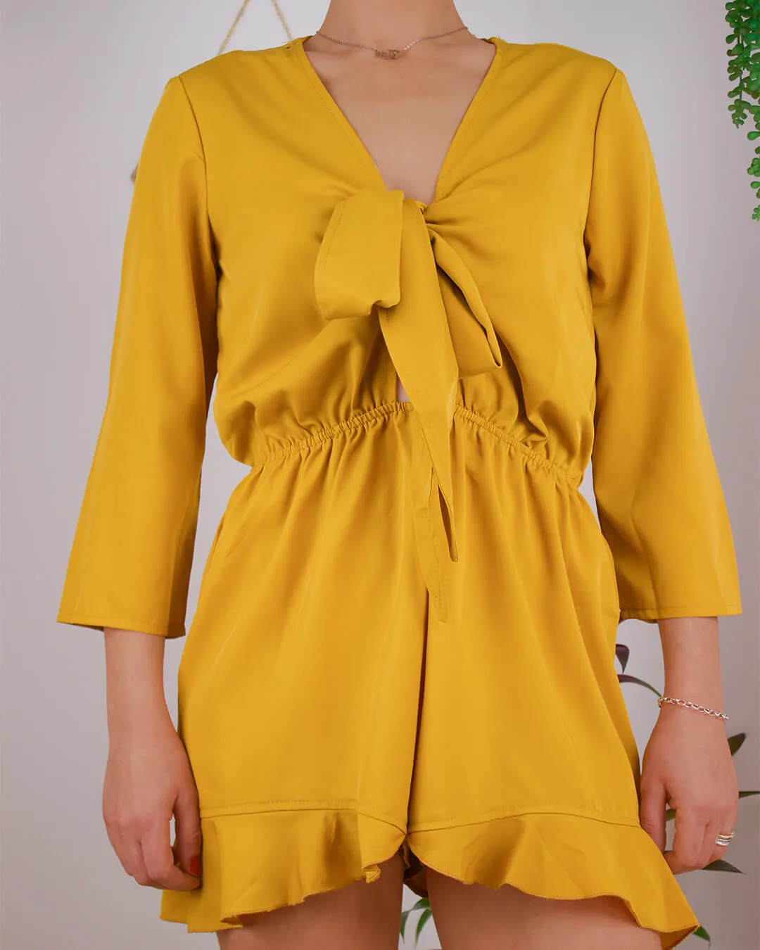 Vienna Playsuit In Mustard