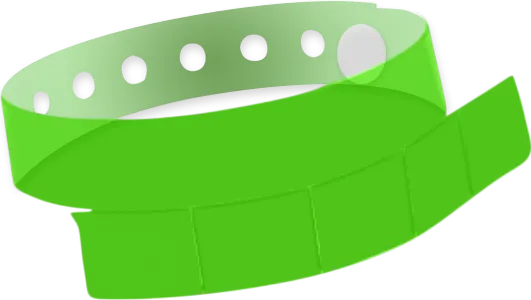 Vinyl 1 1/4" x 9 1/4" Slim 5-Stub Edge Glow Snapped Wristband Solid