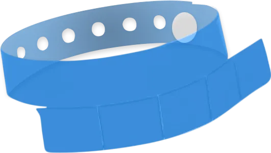 Vinyl 1 1/4" x 9 1/4" Slim 5-Stub Edge Glow Snapped Wristband Solid