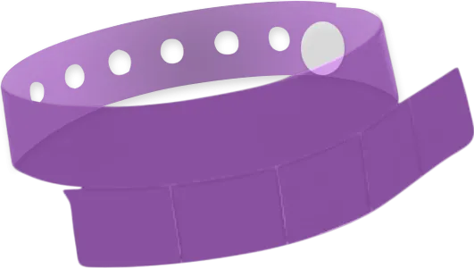 Vinyl 1 1/4" x 9 1/4" Slim 5-Stub Edge Glow Snapped Wristband Solid
