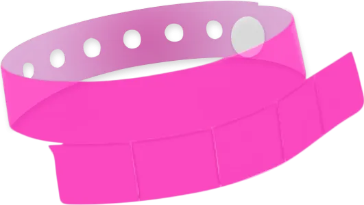 Vinyl 1 1/4" x 9 1/4" Slim 5-Stub Edge Glow Snapped Wristband Solid