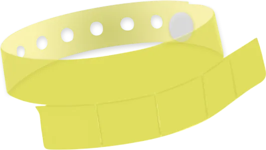 Vinyl 1 1/4" x 9 1/4" Slim 5-Stub Edge Glow Snapped Wristband Solid