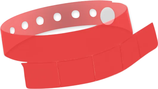 Vinyl 1 1/4" x 9 1/4" Slim 5-Stub Edge Glow Snapped Wristband Solid