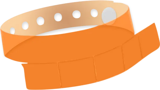 Vinyl 1 1/4" x 9 1/4" Slim 5-Stub Edge Glow Snapped Wristband Solid