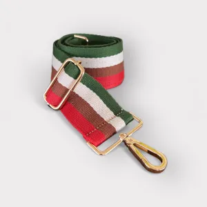 Webbing Shoulder Strap NEW Italo Stripe- Gold Hardware