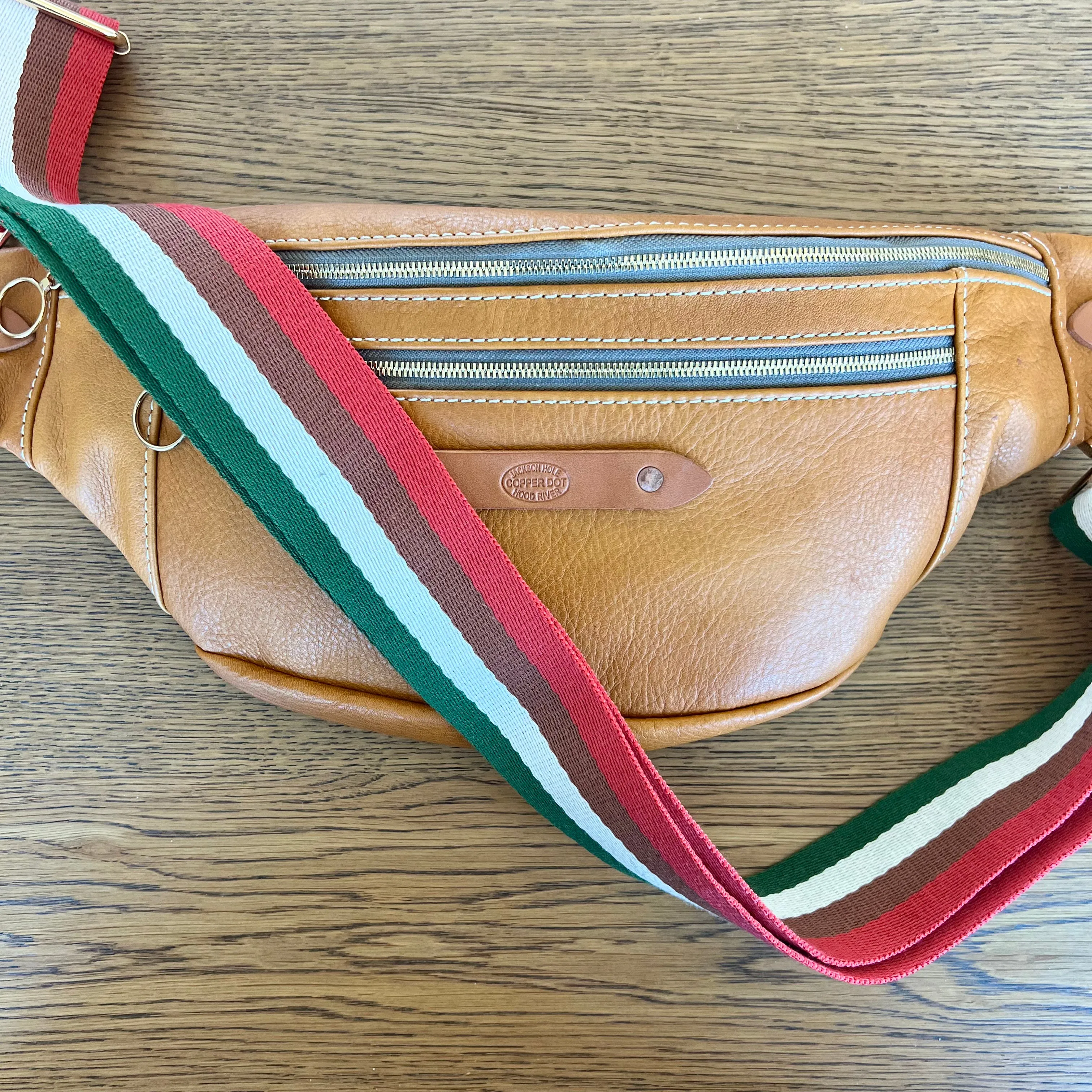Webbing Shoulder Strap NEW Italo Stripe- Gold Hardware