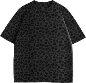 Women Oversized Leopard Print T Shirt Casual Baggy Loose Short Sleeve Round Neck Cheetah Tee Top Blouse Outfits