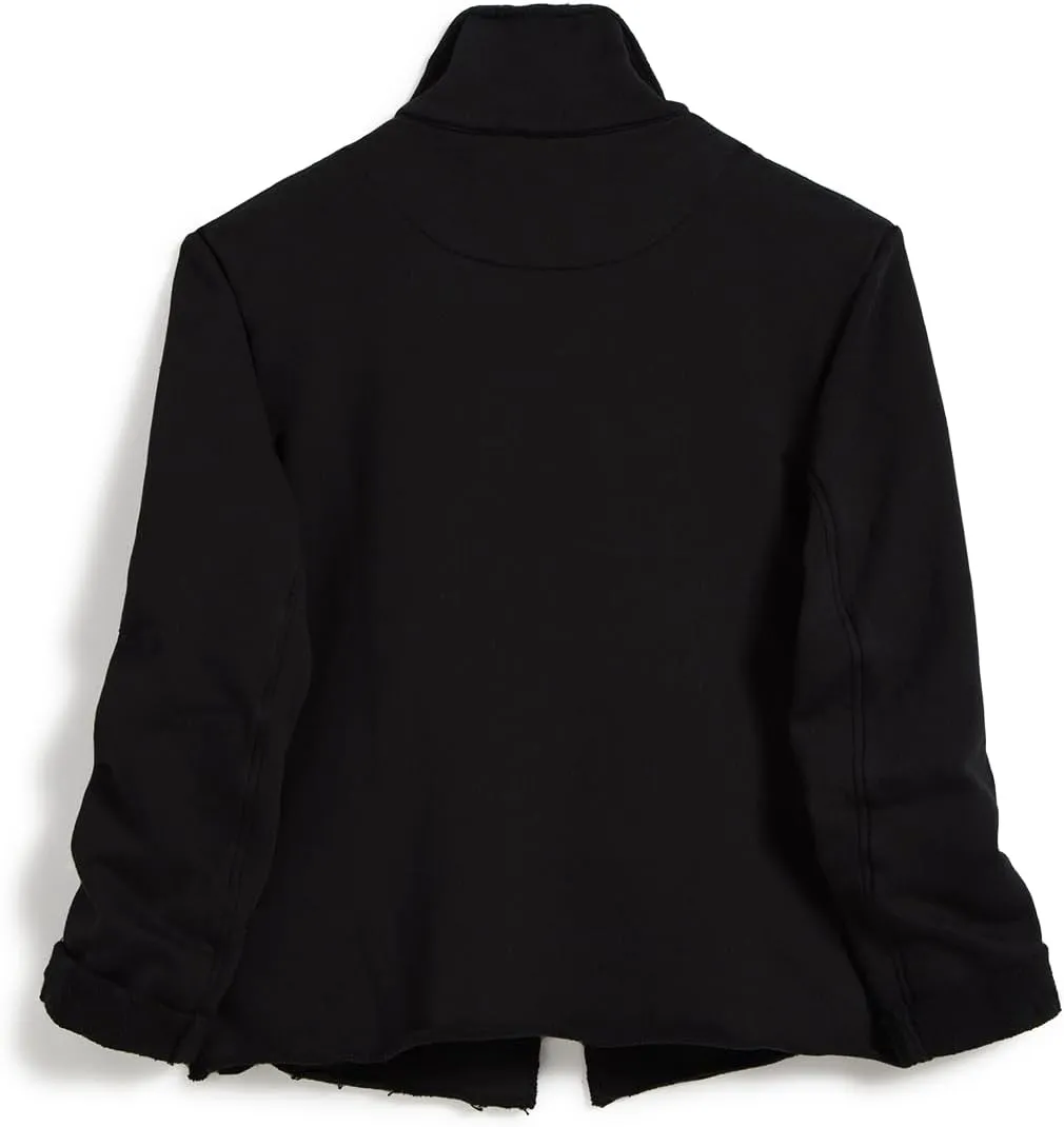 Women's Cropped Pea Coat Notched Lapel Double Breasted Trench Overcoat Blazer Jacket with Pockets