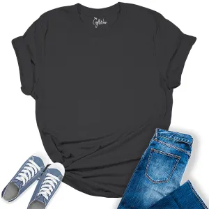 Womens Dark Grey T Shirts Premium Casual Short Sleeve Shirts Oversized Tops
