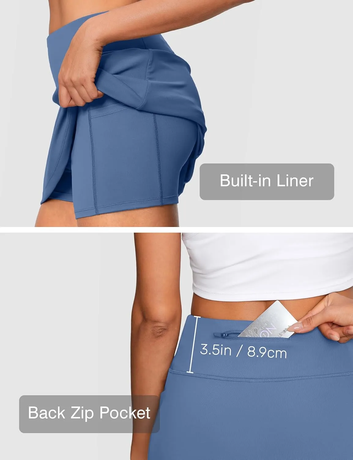 Women's Golf Skirts with Short High Waisted Pickleball Skirt Tummy Control Tennis Skort 6 Pockets Athletic Casual