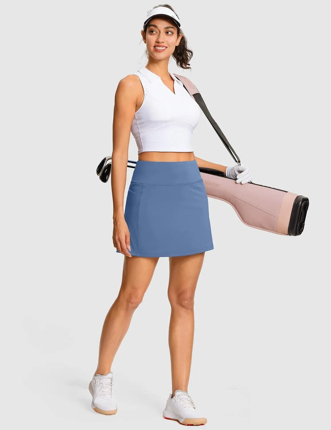 Women's Golf Skirts with Short High Waisted Pickleball Skirt Tummy Control Tennis Skort 6 Pockets Athletic Casual