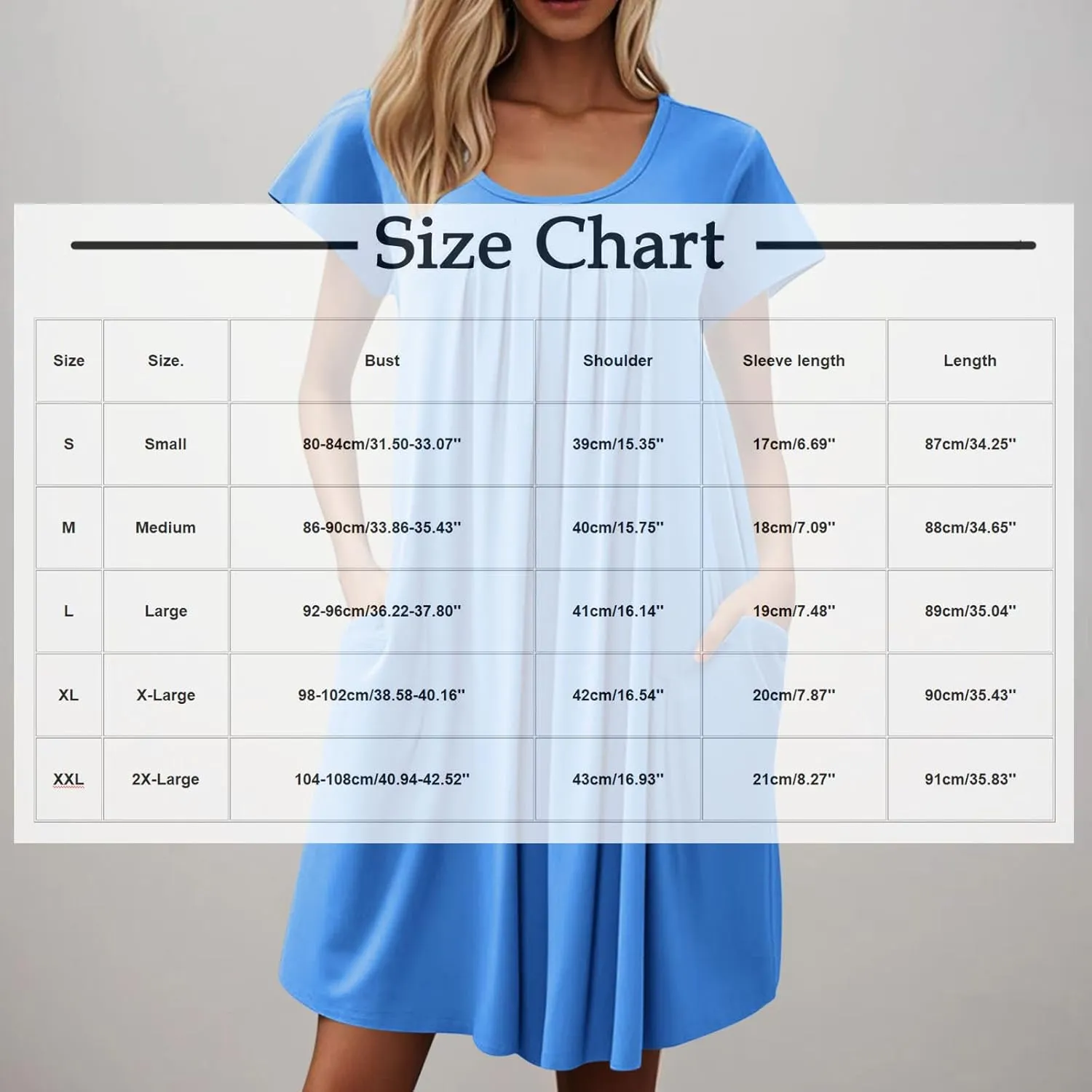 Women's Pleated Front Summer Dresses Casual Short Sleeve T Shirts Nightgowns Mini Comfy Sleep Dress with Pockets