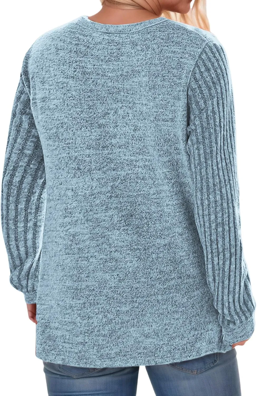 Womens-Plus-Size-Tops Trendy Long Sleeve T Shirts Dressy Lightweight Knit Sweaters Casual Loose Pullover Sweatshirts