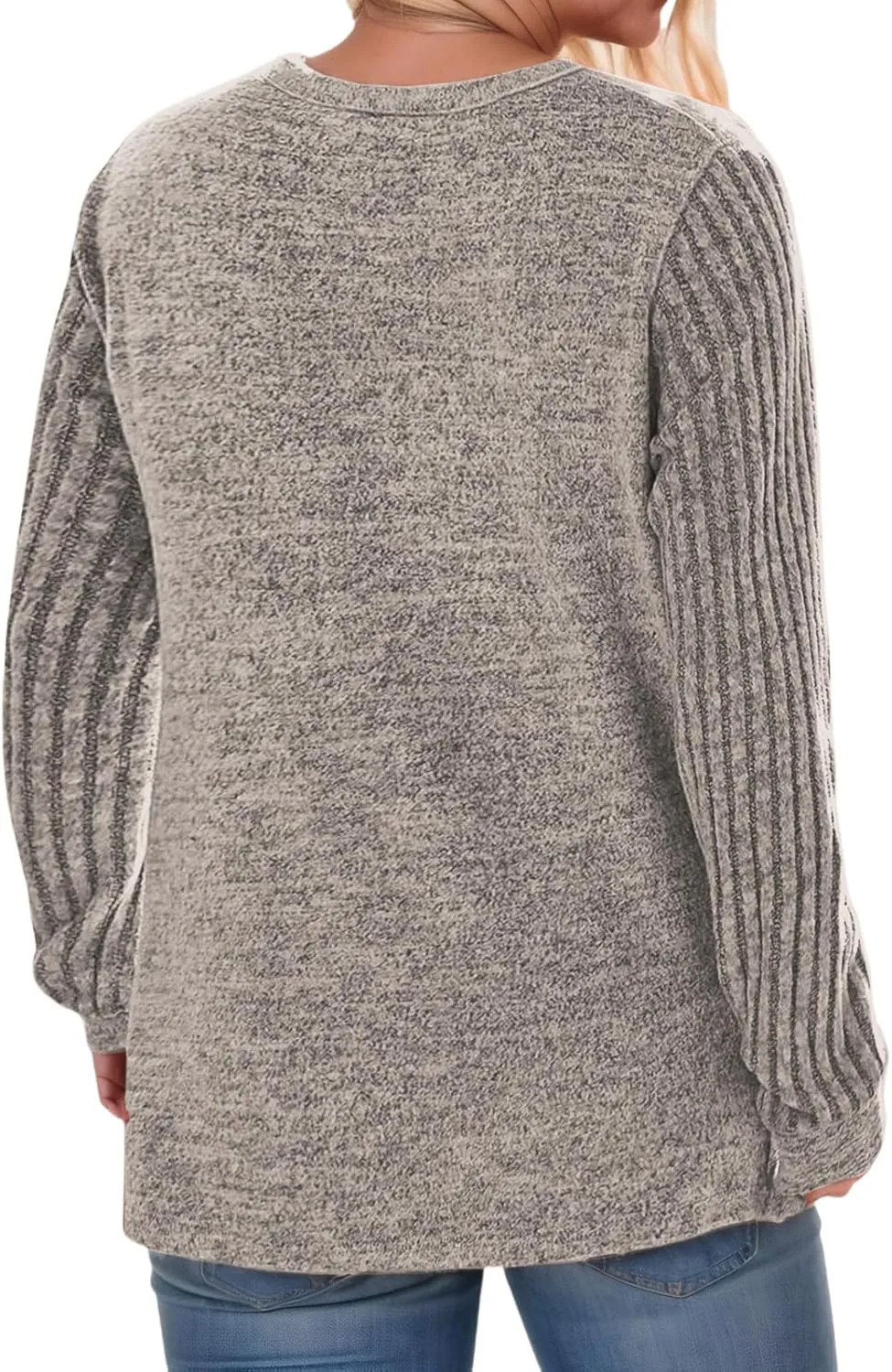 Womens-Plus-Size-Tops Trendy Long Sleeve T Shirts Dressy Lightweight Knit Sweaters Casual Loose Pullover Sweatshirts