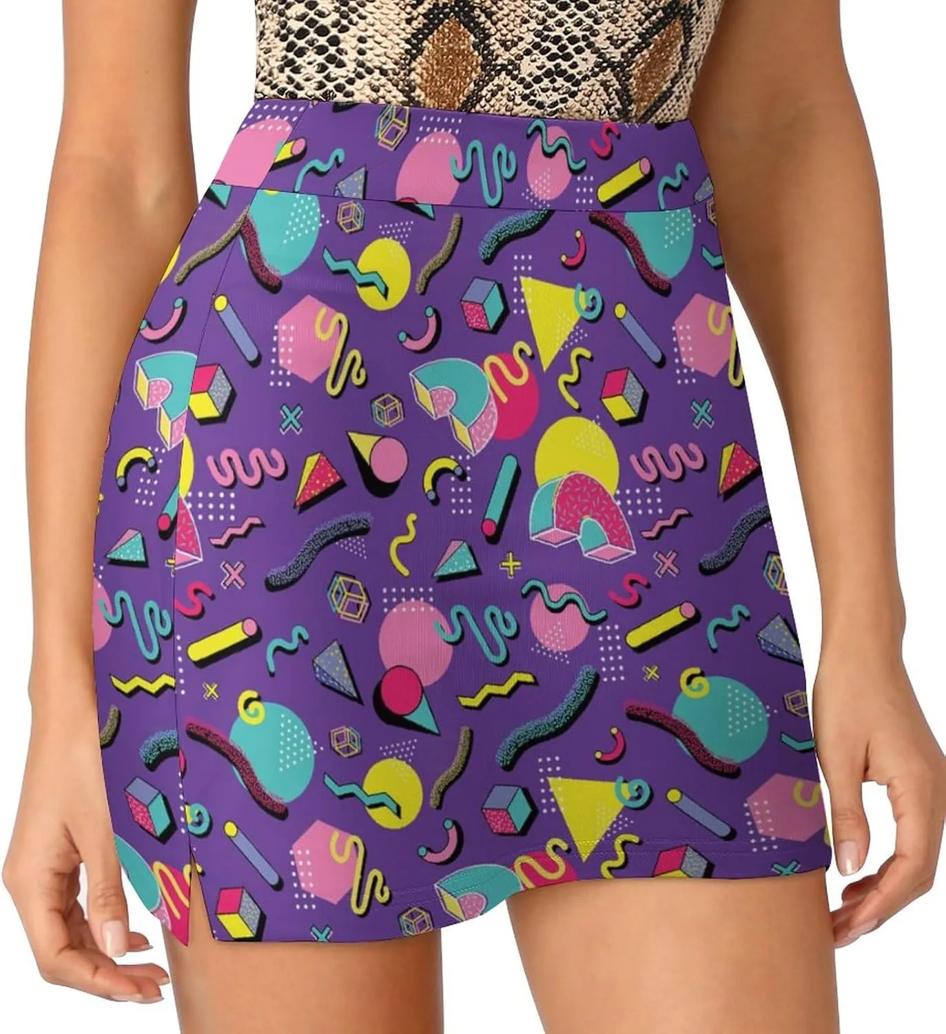 Women's Rainbow Love Heart Tennis Skirts with Pockets Inner Shorts, Athletic Golf Skort for Workout Sports