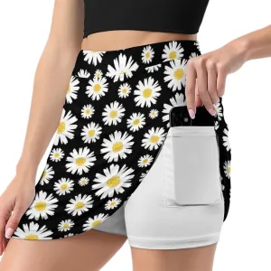 Women's Rainbow Love Heart Tennis Skirts with Pockets Inner Shorts, Athletic Golf Skort for Workout Sports