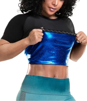 Women's Sauna Sweat Shirt Athletic Tee Compression T-Shirt Heat Trapping Sauna Vest for Women