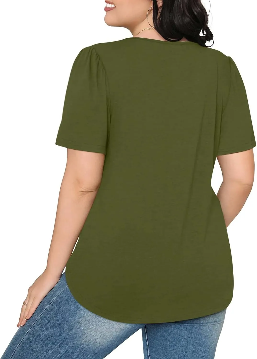Womens Tops Short Sleeve Summer Casual T Shirts Crew Neck Solid Color Basic Tees Trendy Going Out Tunic