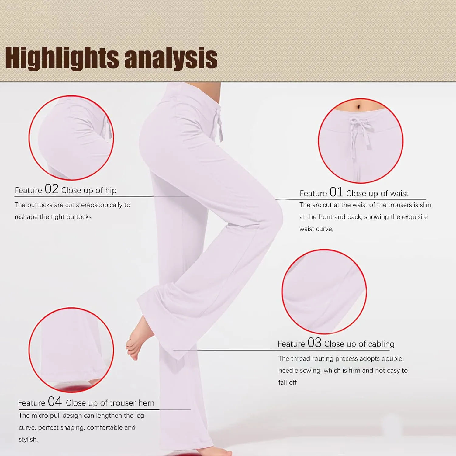 Women's Wide Leg Yoga Pants High Waist Drawstring Tummy Control Trousers Comfy Lounge Flare Pant Workout Leggings