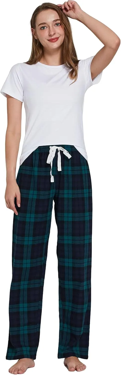 YINCOZI Women's 100% Cotton Super Soft Flannel Plaid Pajama/Lounge Pants