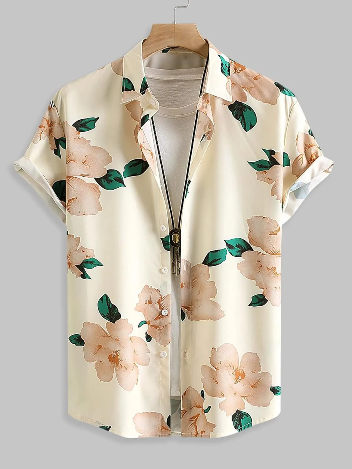 ZAFUL Men's Hawaiian Shirt for Men Short Sleeve Shirt Collar Beach Floral Summer Casual Button Down T-Shirts