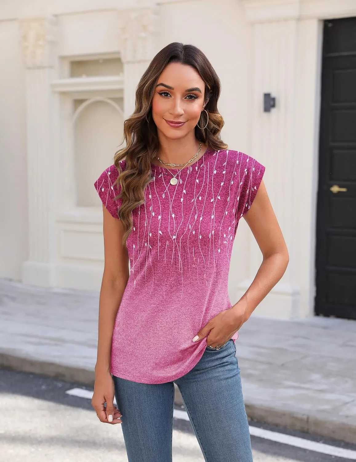 Zeagoo Womens 3 Pack Crewneck Cap Sleeve Tank Tops Casual Basic T Shirts Loose Fit Tee Summer Tops 2025